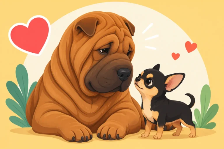 How a Shar Pei Treats a Small Dog