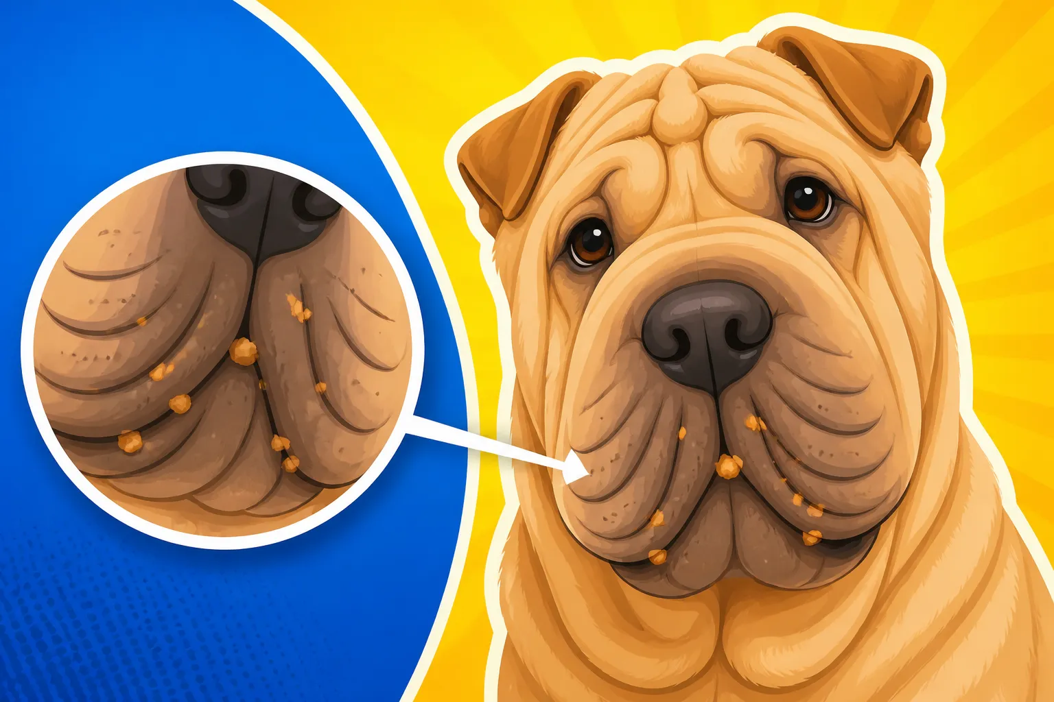 Whether a Shar Pei's Muzzle Wrinkles Trap Food