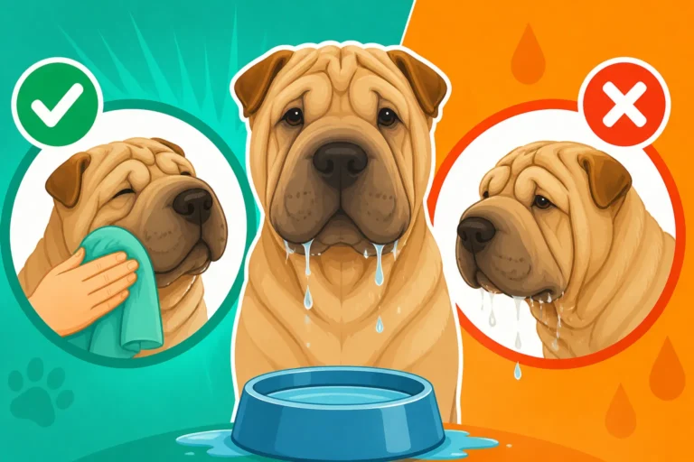 Whether a Shar Pei Needs Its Face Dried After Drinking
