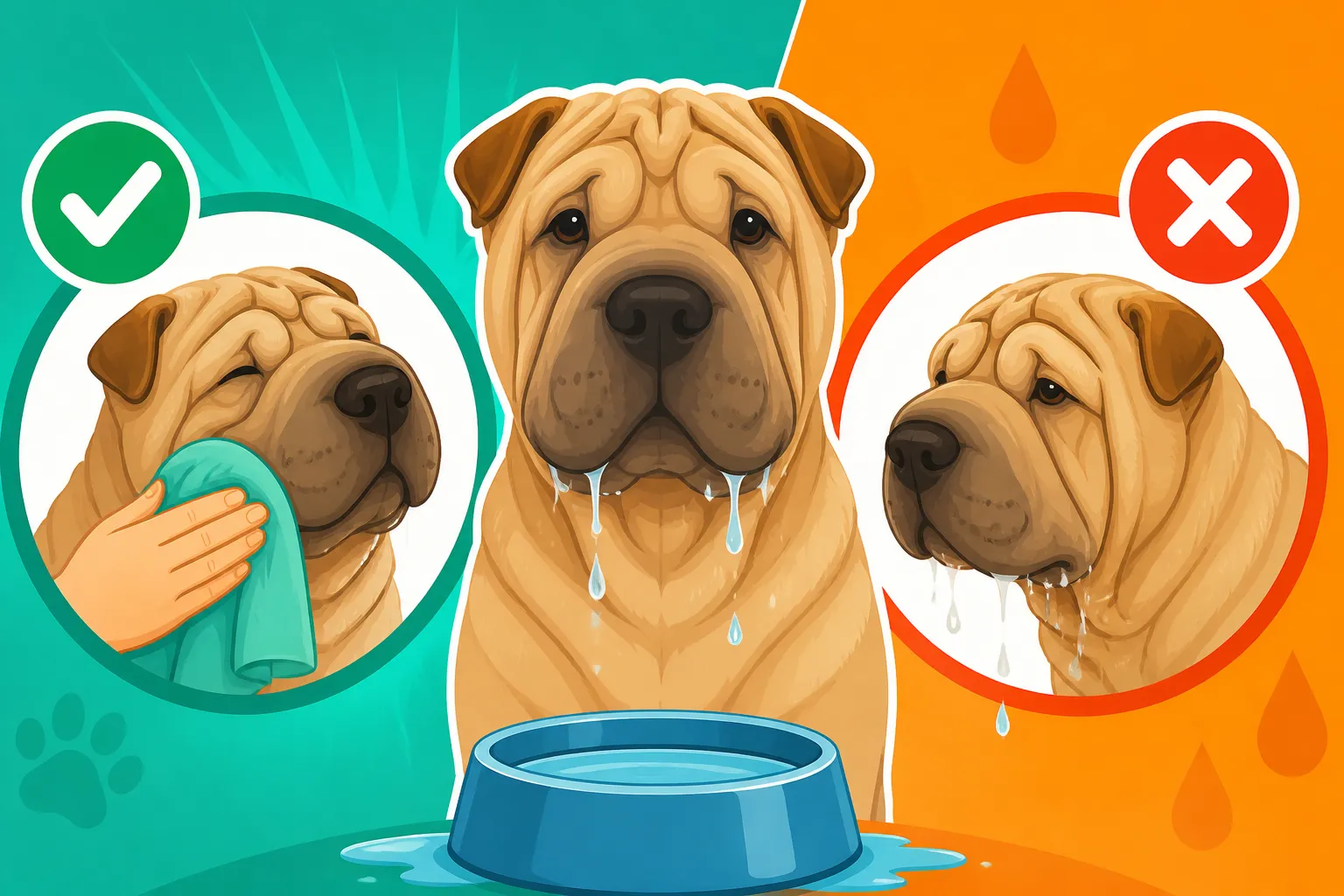 Whether a Shar Pei Needs Its Face Dried After Drinking