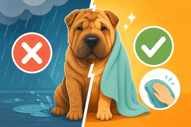 Whether a Shar Pei Should Be Dried After Rain