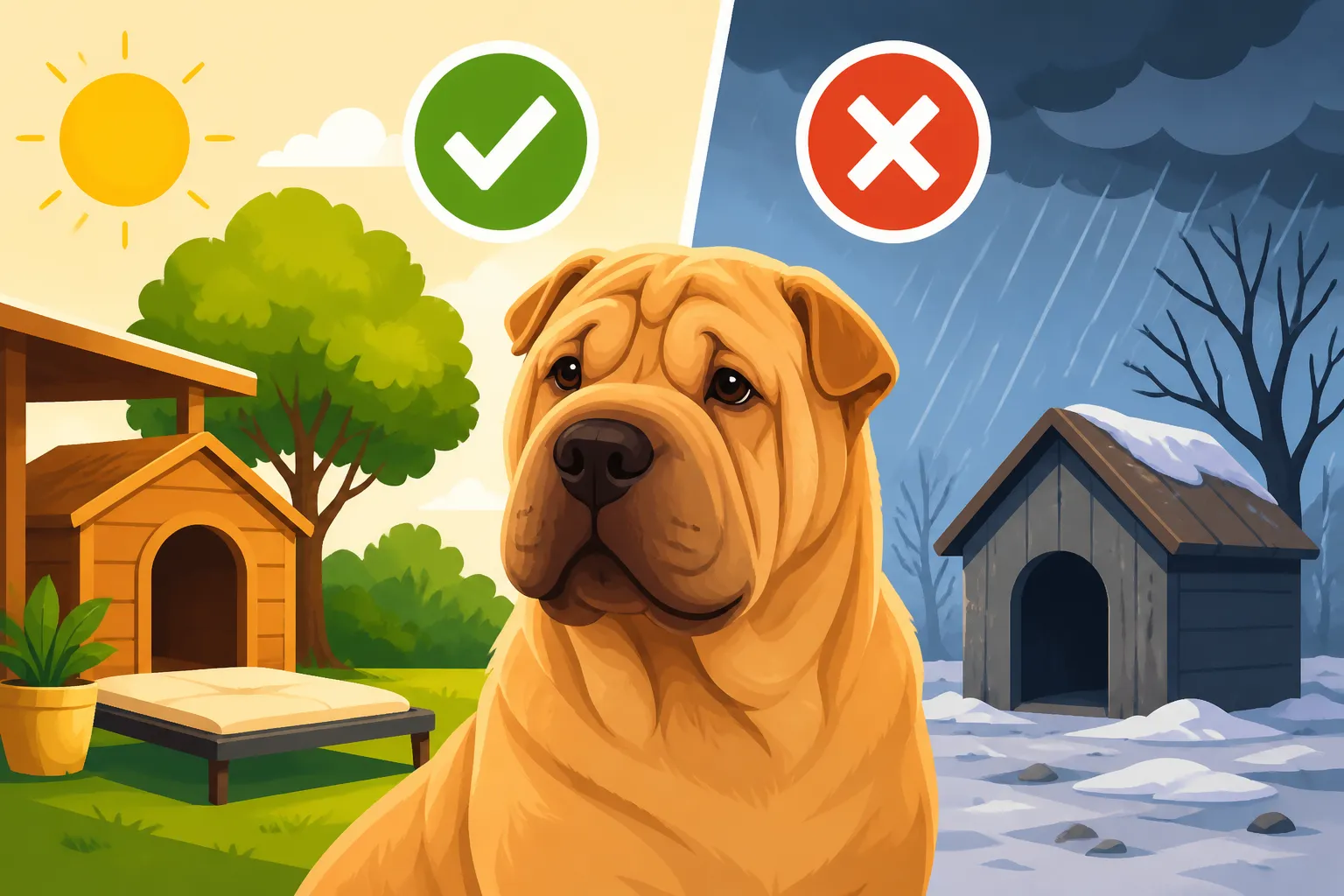 Whether a Shar Pei Can Live Outdoors