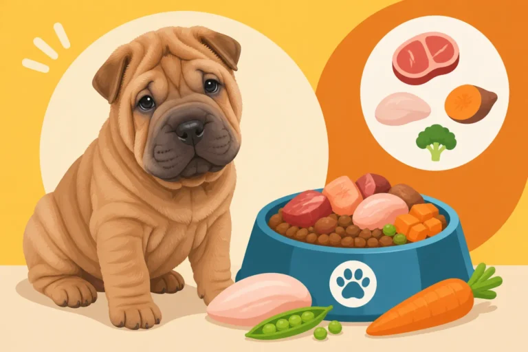 What a Shar Pei Puppy Eats at Four Months